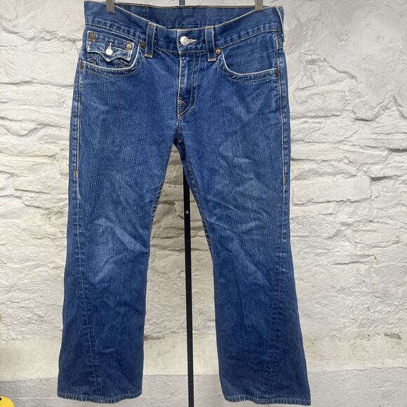 True Religion Joey Mens 32x34 Twisted Seam Boot Cut Flare Jeans (Actual 33x29) - Picture 1 of 11